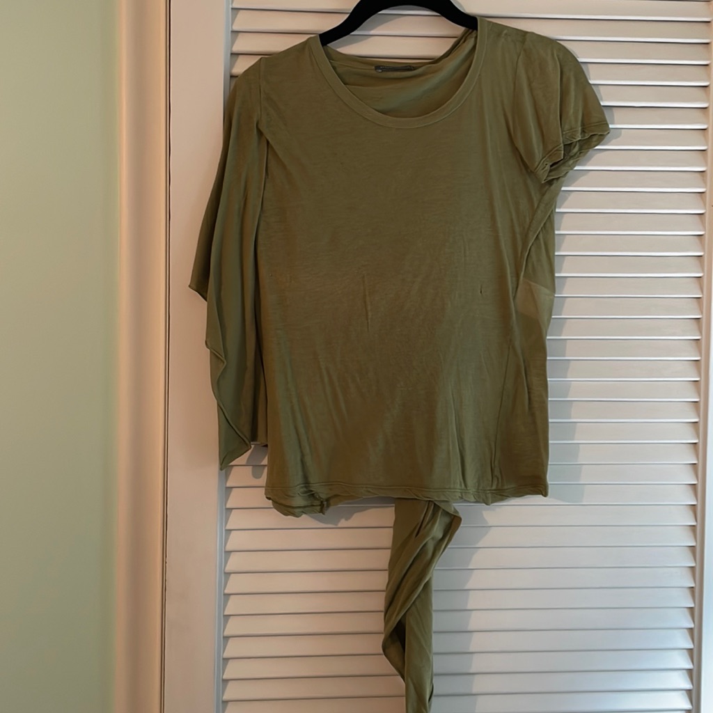 Alexander Mcqueen Green Tee With Sash